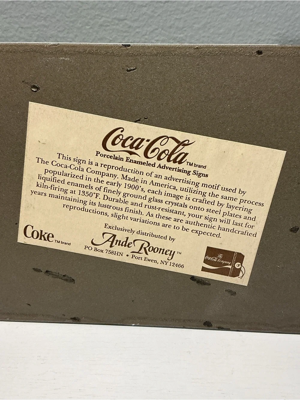 Vintage Coca-Cola Porcelain Enameled Advertising Sign